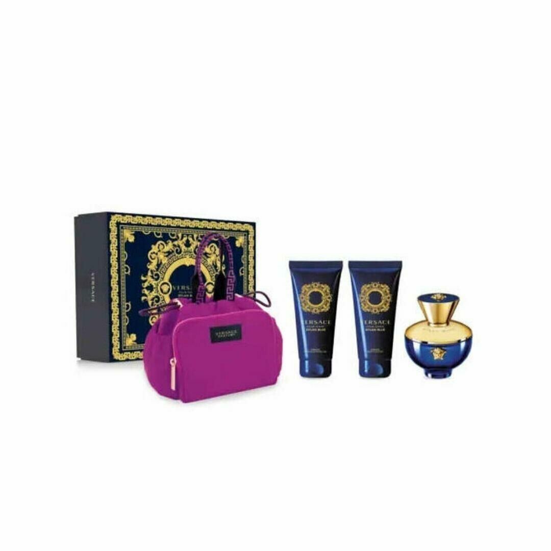 Versace Hediye Seti - Dylan Blue Kadın Parfüm EDP 100 ml + Duş Jeli 100 ml + Vücut Losyonu 100 ml + Çanta