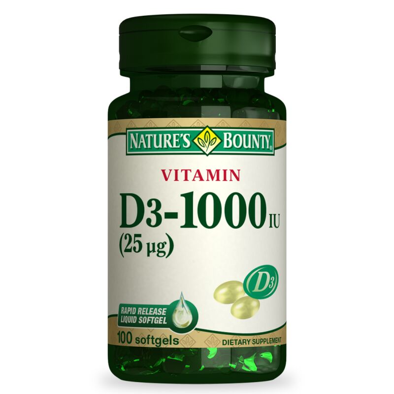 NATURES BOUNTY VITAMIN D3 1000 IU 100 SOFTGEL