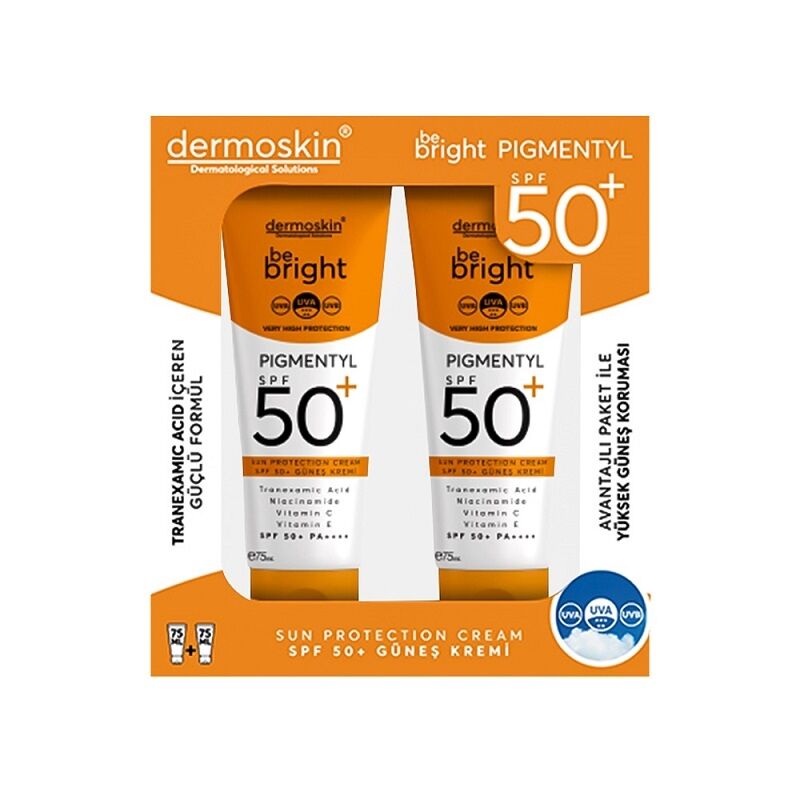 Dermoskin Be Bright Pigmentyl Güneş Kremi SPF50+ 75 ml - İkili Kofre