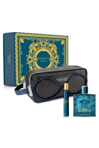 Versace Hediye Seti - Eros Pour Homme Erkek Parfüm EDT 100 ml + EDT 10 ml + Çanta