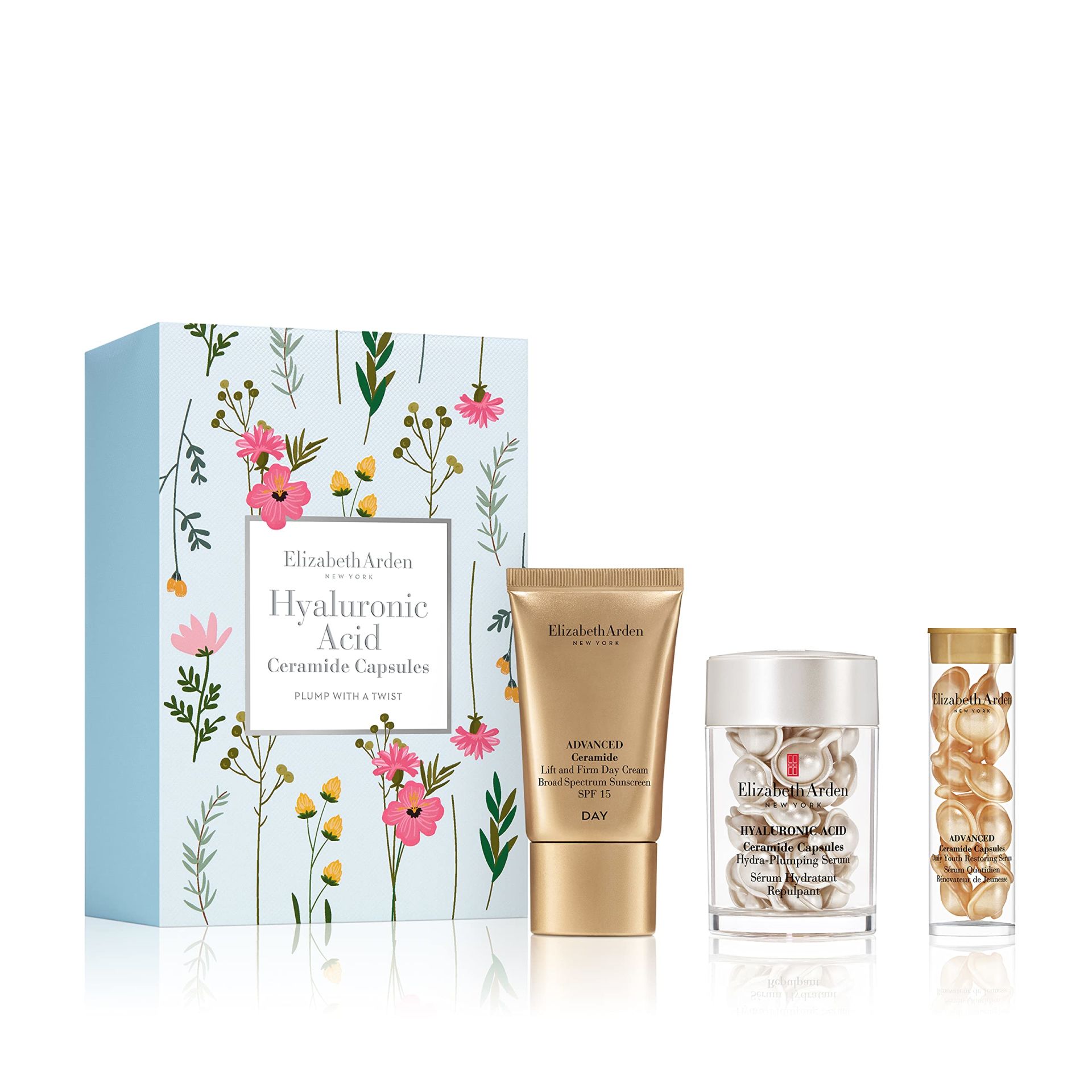 Elizabeth Arden Hyaluronic Acid Set - Plumping Serum 30 Kapsül + Lift and Firm Cream 15 ml + Restoring Serum 14 Kapsül