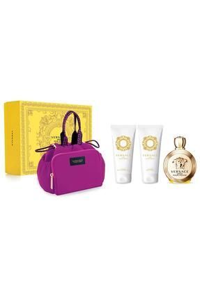 Versace Hediye Seti - Eros Pour Kadın Parfüm EDP 100 ml + Duş Jeli 100 ml + Vücut Losyonu 100 ml + Çanta