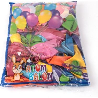 Atom Balon Metalik Karışık Renkli 100'lü