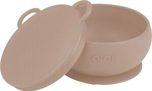 Oioi Vakum Tabanlı Silikon Kapaklı Kase Bej