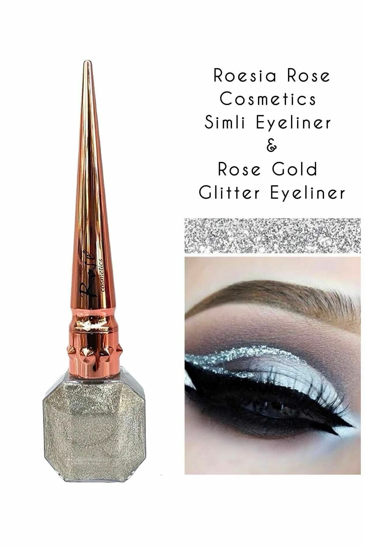 Roesia Rose Cosmetics Simli Eyeliner Glitter Eyeliner Gri