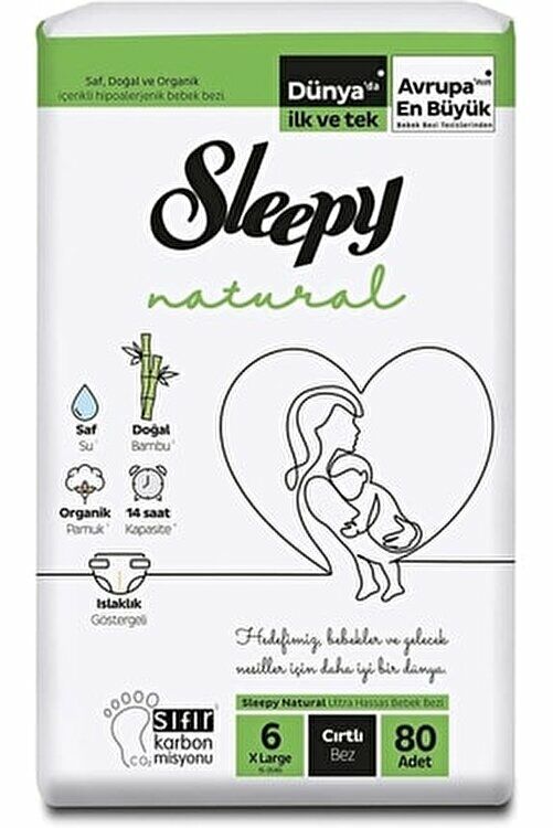 Sleepy Natural Bebek Bezi xLarge No: 6 80'li