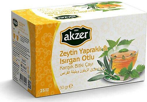 Akzer Zeytin Yapraklı ve Isırgan Otlu Çay 25'li Süzen Poşet