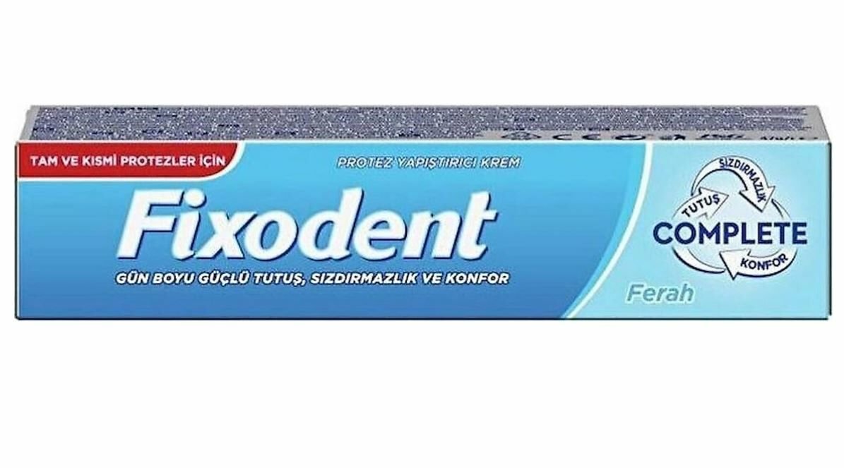 Fixodent Diş Protez Yapıştırıcı Krem Complete Naneli 47 gr - 2 Adet