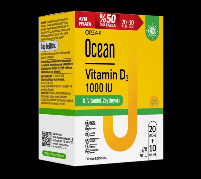 OCEAN VITAMIN D 1000 IU SPREY %50 FAZLA