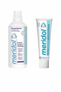 Meridol Diş Macunu 75 ml + Meridol Ağız Bakım Suyu 400 ml + Diş Fırçası Saklama Kabı