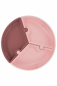 Oioi Vakum Tabanlı Silikon Puzzle Tabak Pembe Bordo