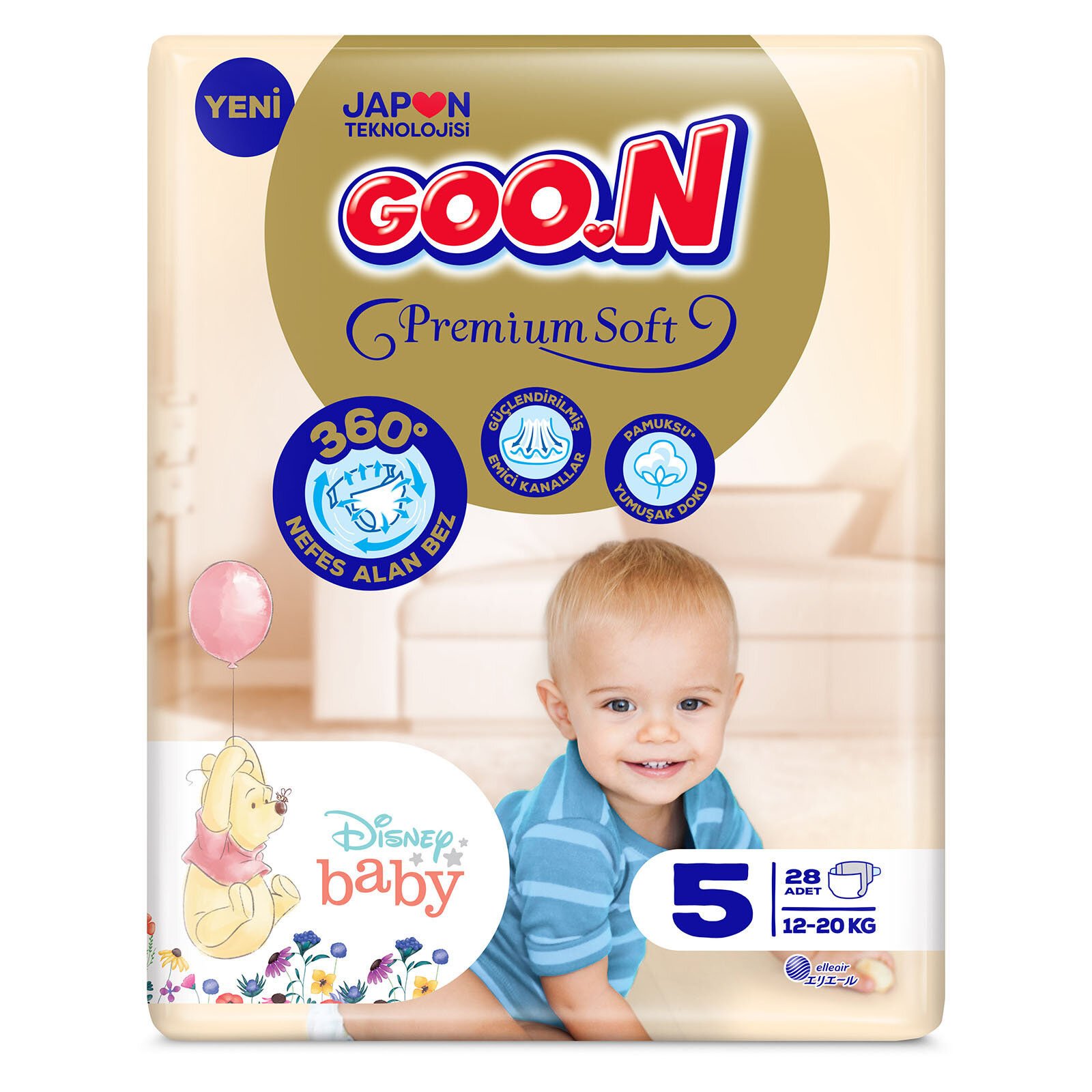 Goon Premium Soft 5 Beden Bebek Bezi 28 Adet