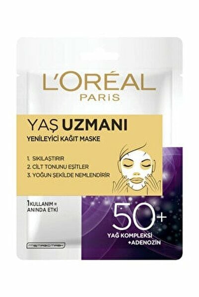 L'oreal Paris Yaş Uzmanı 50+ Günlük Bakım Yaş Uzmanı Yenileyici Kağıt Maske