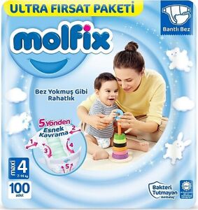 Molfix Bebek Bezi 4 Numara 100'lü