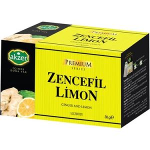 Akzer Zencefilli Limonlu Çay 20'li Süzen Poşet