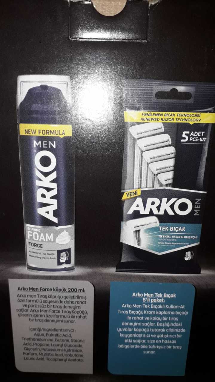 Arko Men T1 5’li Bıçak+Force Tıraş Köpüğü 200 ML