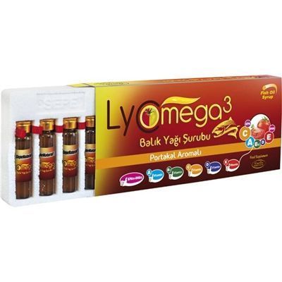 LycOmega 3 Vitaminli Portakal Aromalı Balık Yağı Şurubu 10 ml x 10 Ampul Oral Liquid
