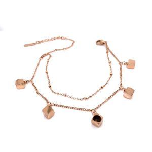 Küp Figürlü Çelik Bileklik Rose