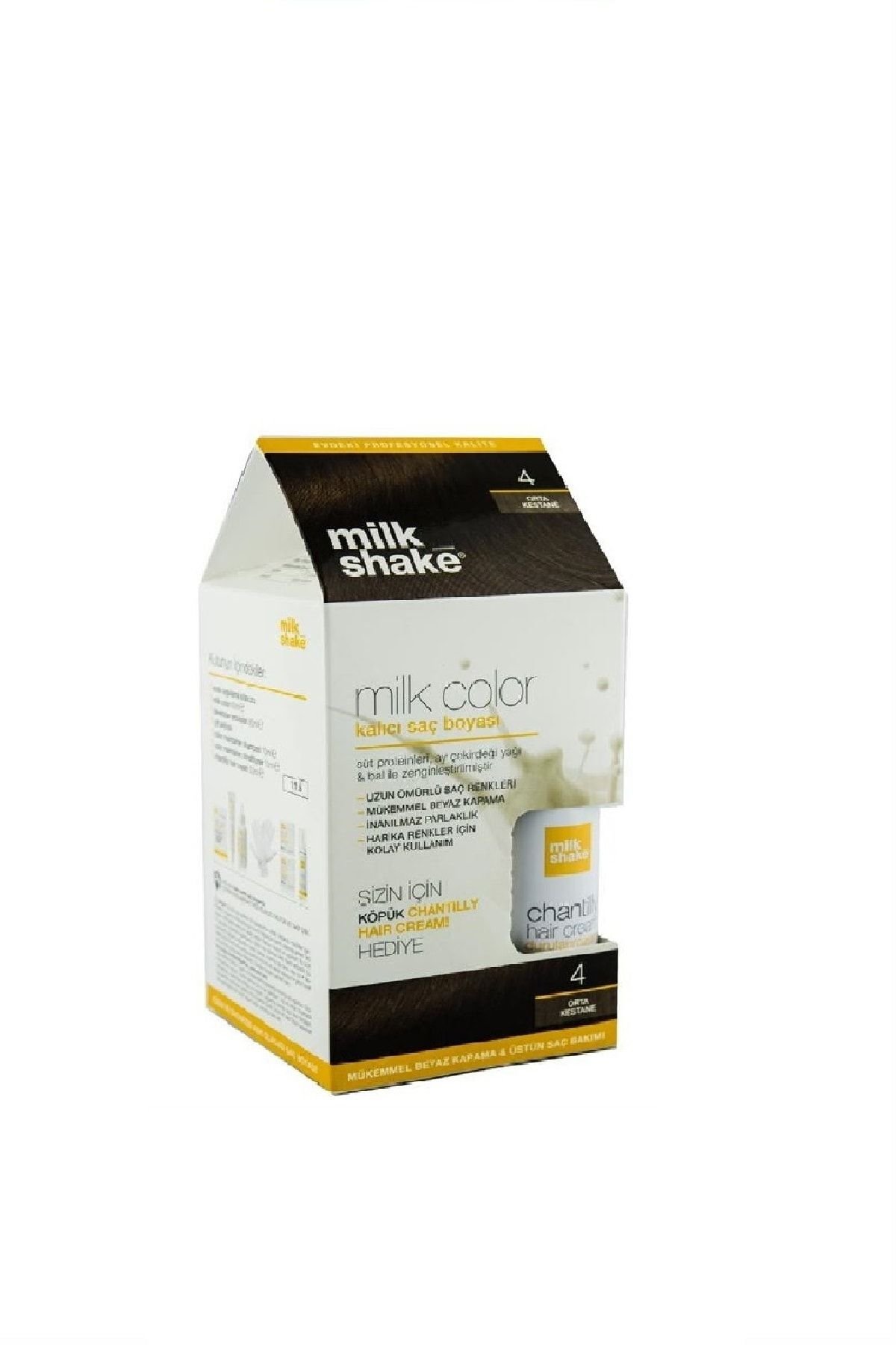 Milk Shake Saç Boyası 4 Orta Kestane + 50 ml Saç Köpüğü Hediyeli