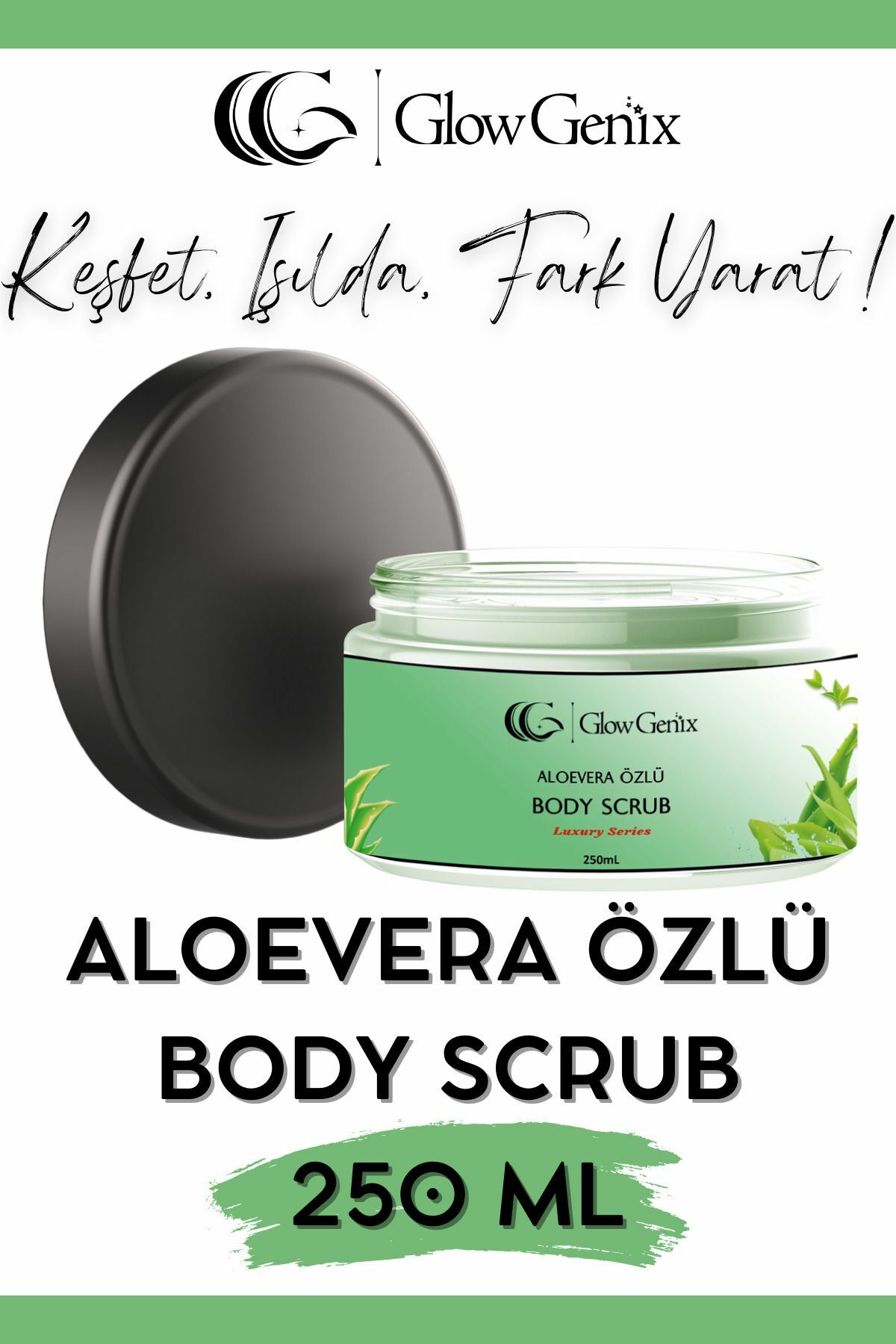 Glow Gelix Özlü Body Scrub Aloe Vera Özlü Nemlendirici Besleyici Arındırıcı Vücut Peelingi 250 ml