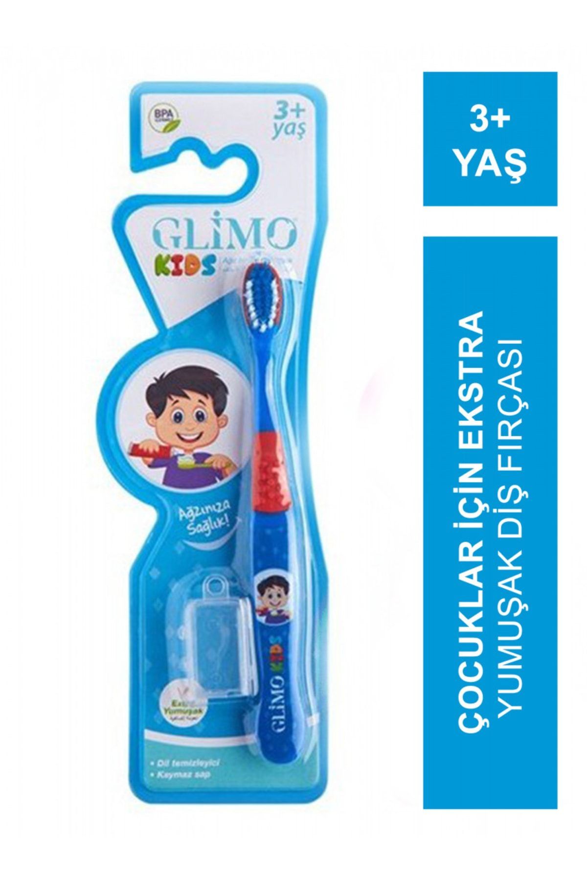 Glimo Kids Ekstra Yumuşak Diş Fırçası 3+ Yaş - Mavi
