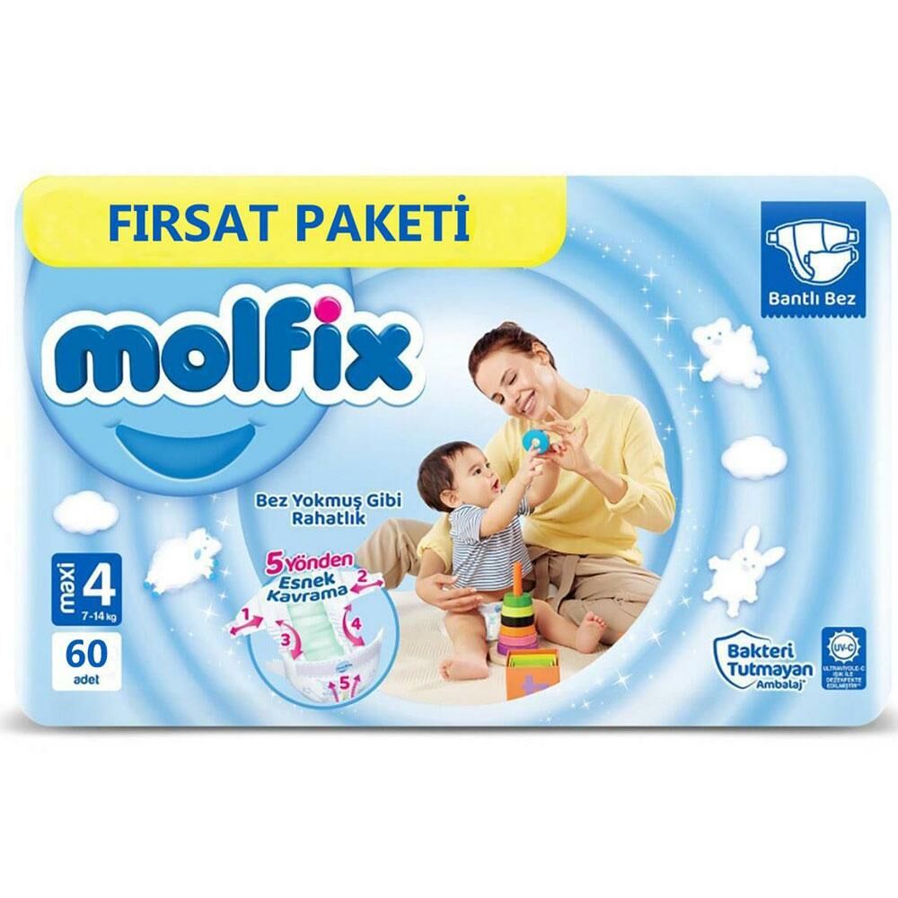 Molfix Bebek Bezi Fırsat Paketi No: 4 60'lı