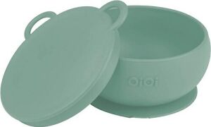 Oioi Vakum Tabanlı Silikon Kapaklı Kase Nehir Yeşili