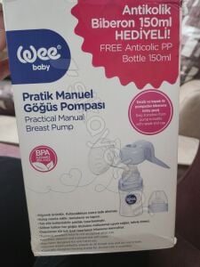 Wee Baby 752 Pratik Manuel Göğüs Pompası + Antikolik Biberon 150 ml Hediyeli