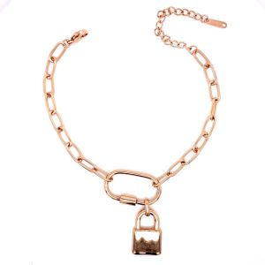 Kilit Figürlü Çelik Bileklik Rose