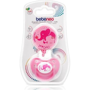 Bebeneo 0718 Kapaklı Damaklı Emzik No: 3 - Pembe