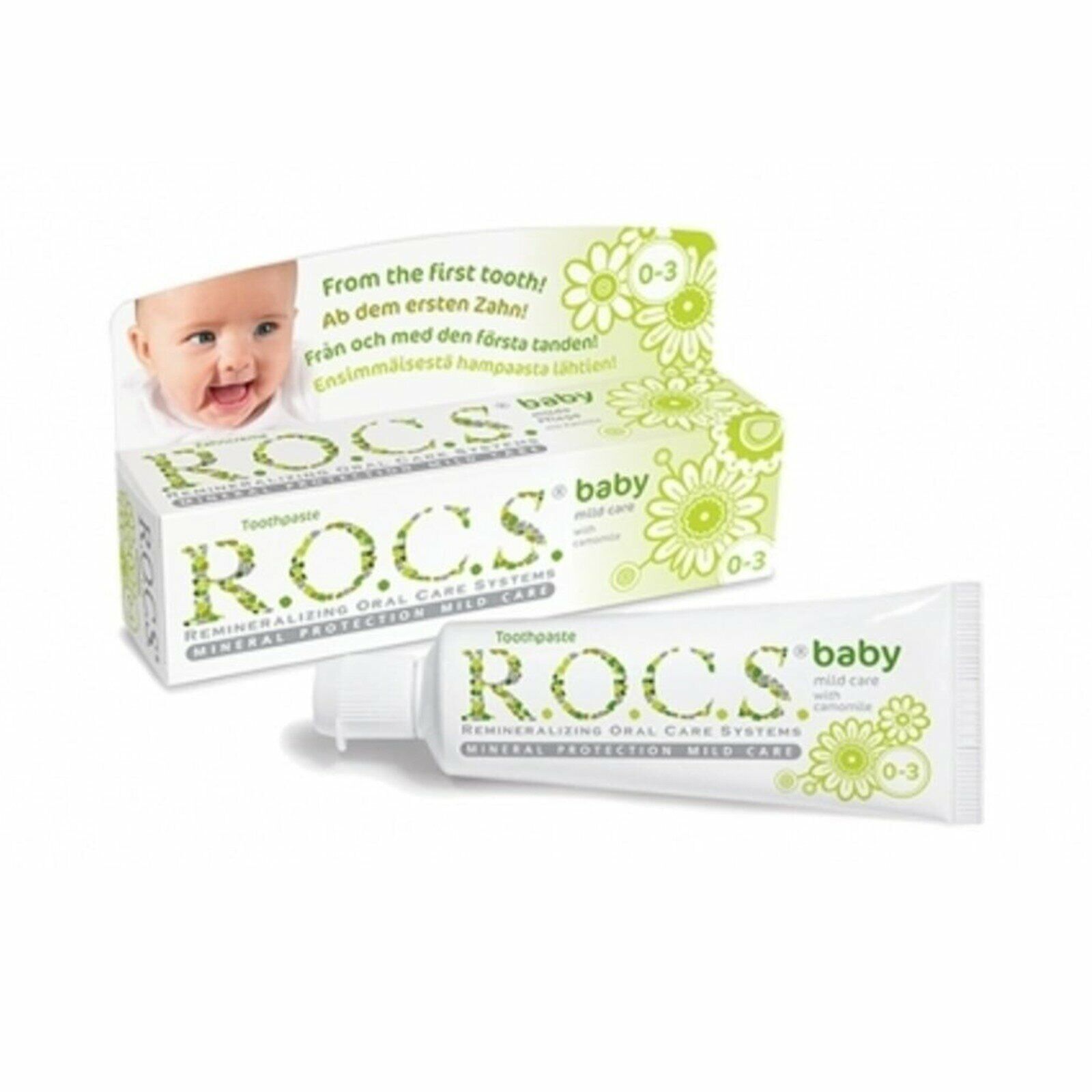 Rocs Baby Papatya Özlü Yutulabilir Diş Macunu 0-3 Yaş 35 ml
