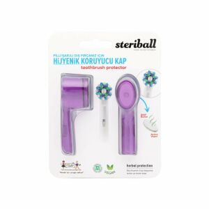 Steriball Pilli / Şarjlı Diş Fırçası Koruyucu Hijyenik Kap Mor 2'li