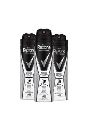 Rexona Men Erkek Sprey Deodorant Invisible On Black White Clothes 150 ml - 3 Adet