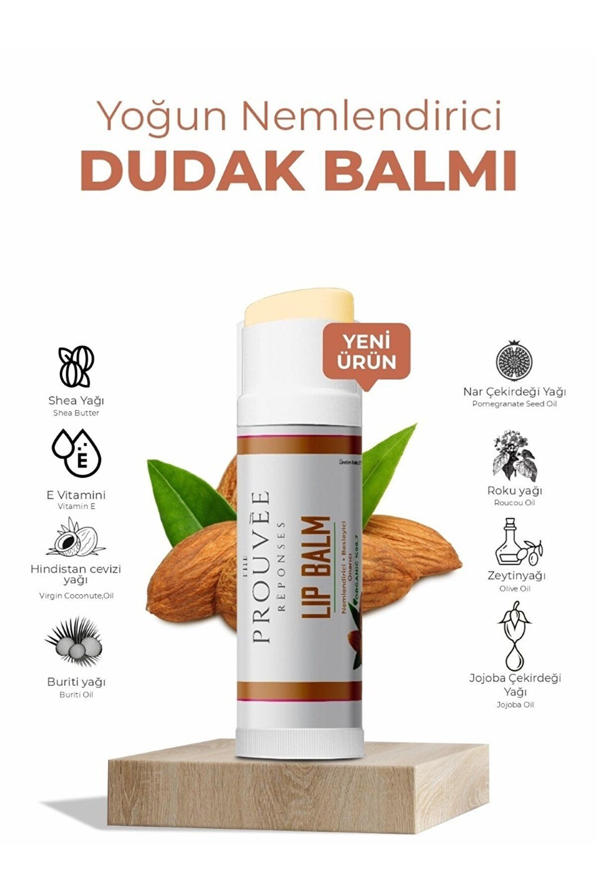 The Prouvée Réponses Organik Dudak Lip Balm Tatlı Badem 5 ml