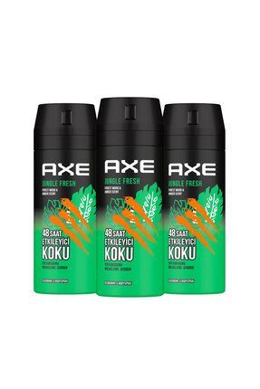 Axe Erkek Sprey Deodorant Jungle Fresh 48 Saat Etkileyici Koku 150 ml - 3 Adet