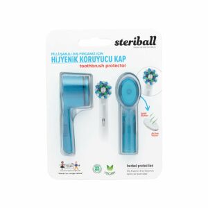 Steriball Pilli / Şarjlı Diş Fırçası Koruyucu Hijyenik Kap Mavi 2'li