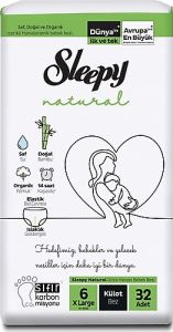 Sleepy Natural 2'li Jumbo Bebek Bezi 6 Numara 32'li