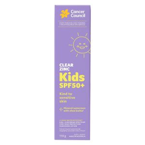 Cancer Council Clear Zinc Kids Sunscreen Çocuklar İçin Güneş Kremi Spf50+ 110 gr