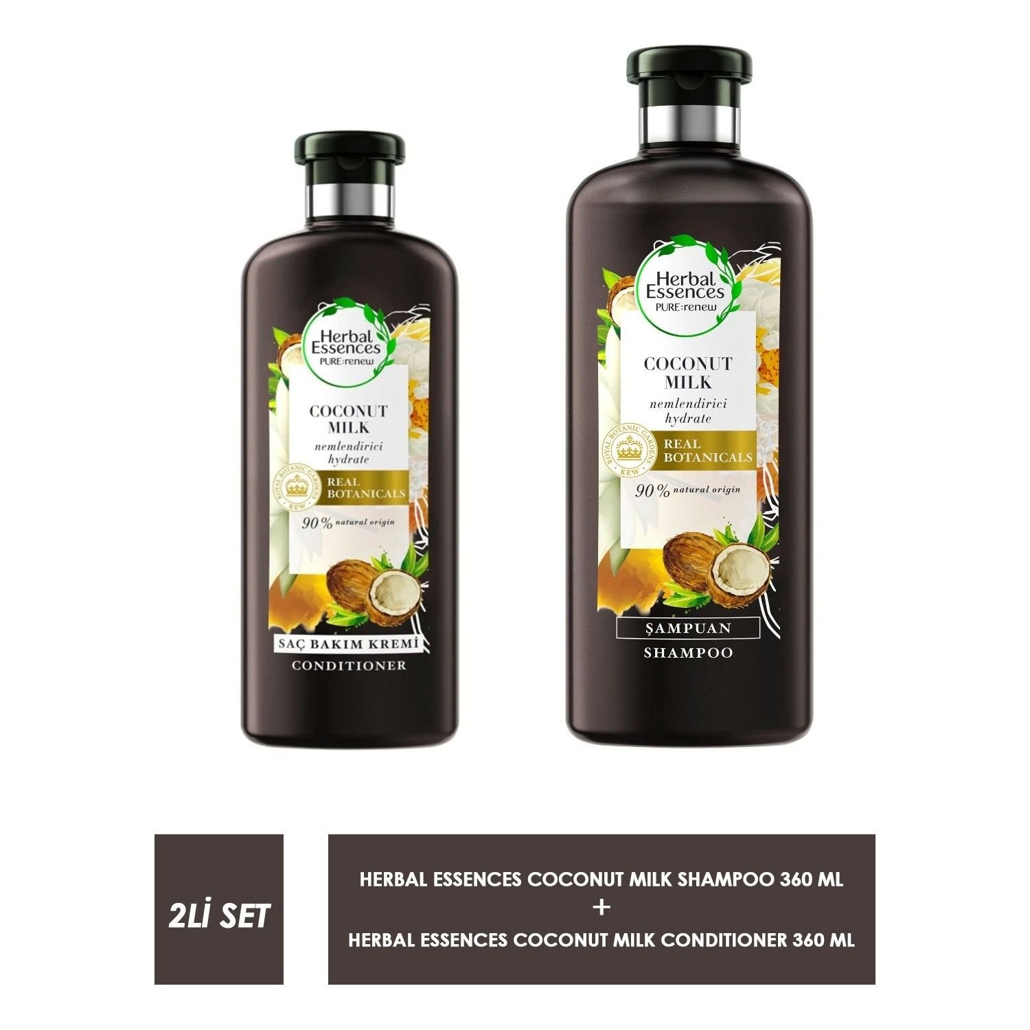 Herbal Essences Coconut Milk Conditioner 360 ml + Coconut Milk Shampoo 360 ml