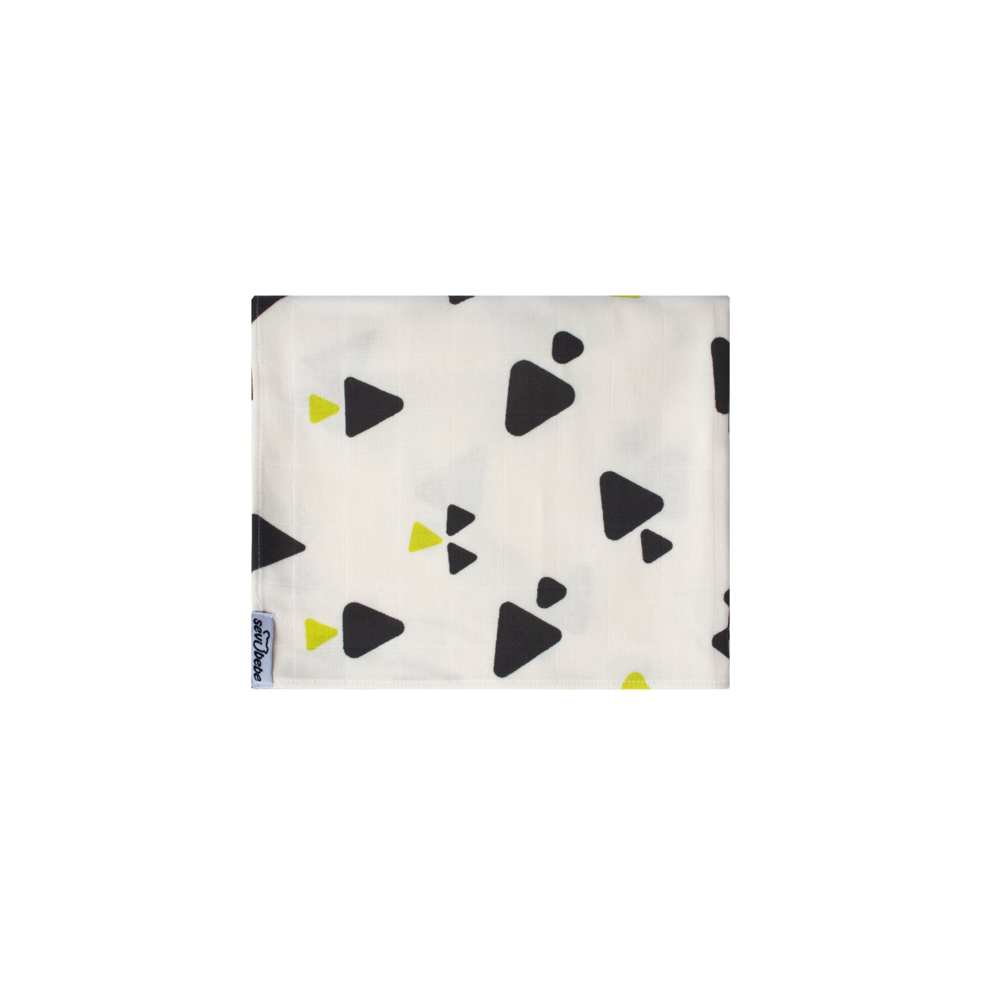 Sevi Bebe Beyaz Üçgen Organik Müslin Bebek Battaniyesi 120x100 cm