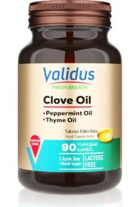 Validus Fresh Breath Clove Oil Oregano Oil + Medicinal Peppermint Oil 90 Softgel