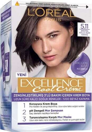 L'Oreal Paris Excellence Cool Creme 5.11 Ekstra Küllü Açık Kahve Saç Boyası