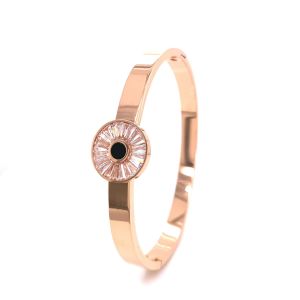 Yuvarlak Göz Figürlü Çelik Bileklik Rose