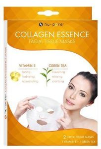 Nu-pore Collagen Essence Mask 2ct Vitamin E And Green Tea