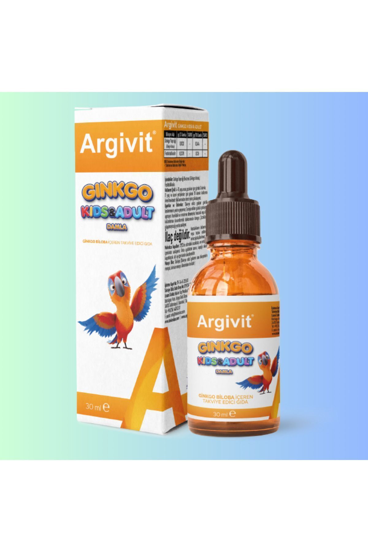 Argivit Ginkgo Kids & Adult Damla Ginkgo Biloba İçeren Takviye Edici Gıda 30 ml