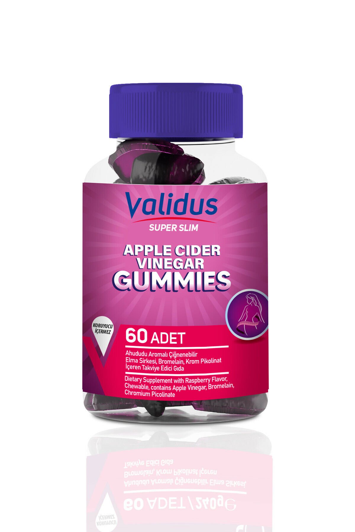 Validus Super Slim Apple Cider Vinegar Bromelain 60 Gummies