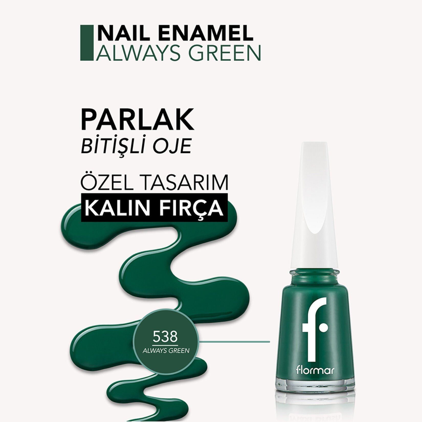 Flormar Oje Nail Enamel Always Green Fne-538