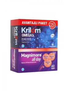 Krilom Omega 3 50 Kapsül + Magnimore All Day 60 Tablet - Avantajlı Paket