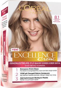 L'Oreal Paris Excellence Creme Saç Boyası No: 8.1 Küllü Koyu Sarı