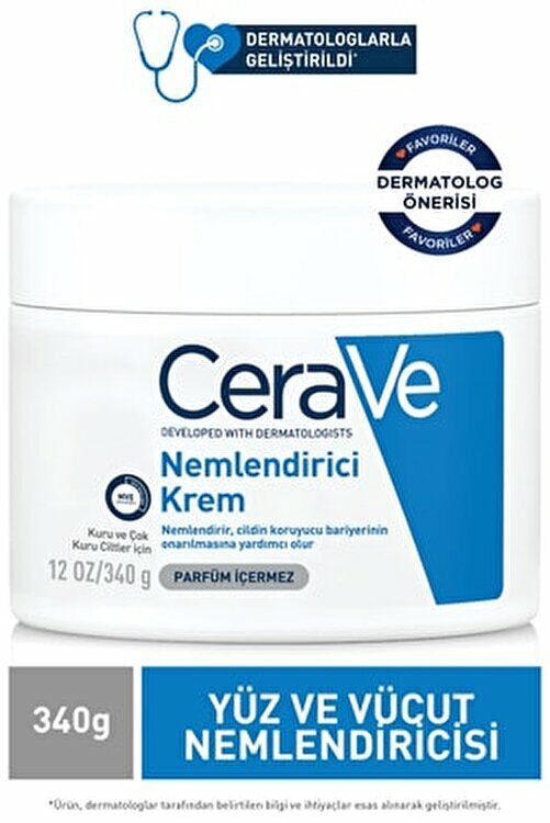 Cerave Kuru ve Çok Kuru Ciltler İçin Nemlendirici Krem 340 ml (50 TL İndirim Etiketli)